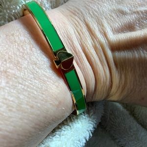 Kate Spade New York Silver Plated with Green Enamel Bracelet